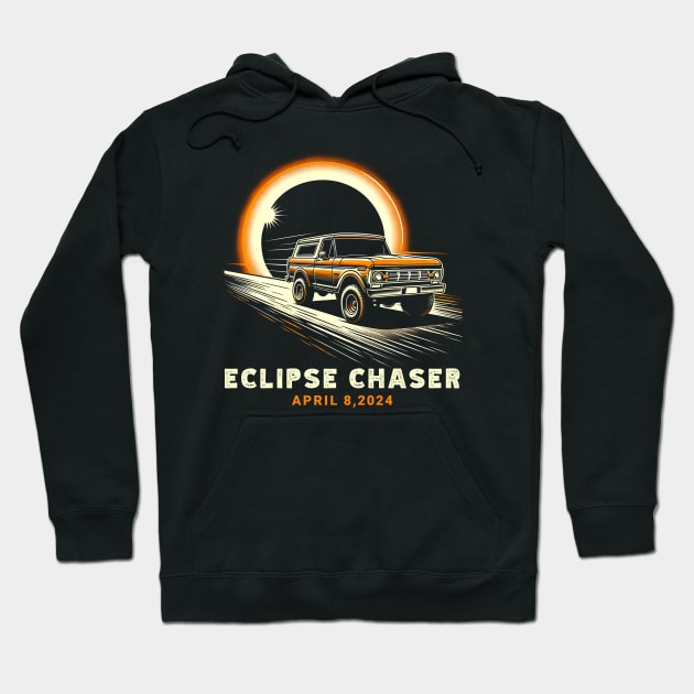 Eclipse Chaser 2024 Total Solar Eclipse Truck Road Trip T-Shirt Hoodie by Klimek Prints